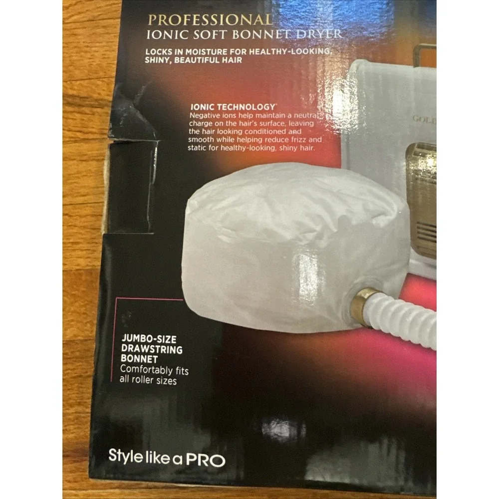 Gold N Hot Professional Ionic Soft Bonnet Hair Dryer GH3985 Textured Hair NEW